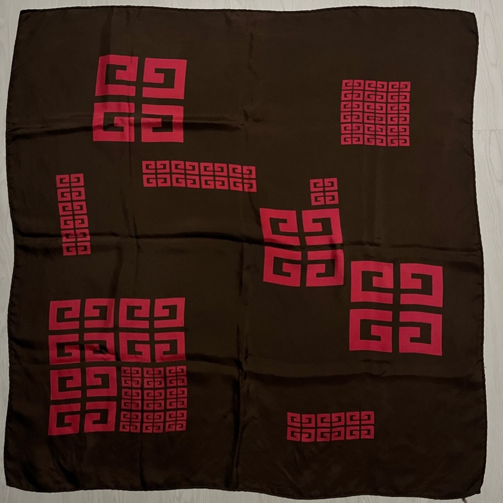 Givenchy brown and pink scarf 35" x 35"